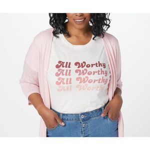 All Worthy Hunter McGrady women'sSlub Knit all worthy Graphic Tshirt